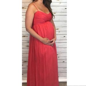 Amsale coral maternity dress